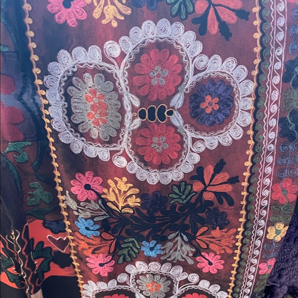 Viviana Multicolor Floral Wide Leg Pants XL - Picture 5 of 6